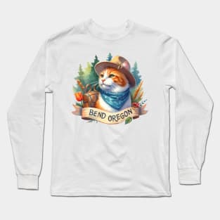 Bend Oregon Hiking Cat Long Sleeve T-Shirt